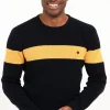Pull col rond rayé -