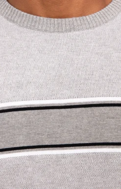Pull col rond rayé -