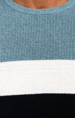 Pull col rond rayé -
