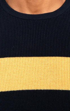 Pull col rond rayé -