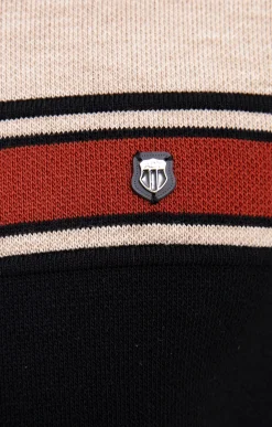 Pull col rond rayé -