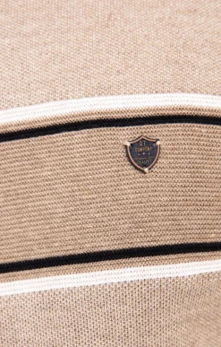 Pull col rond rayé -