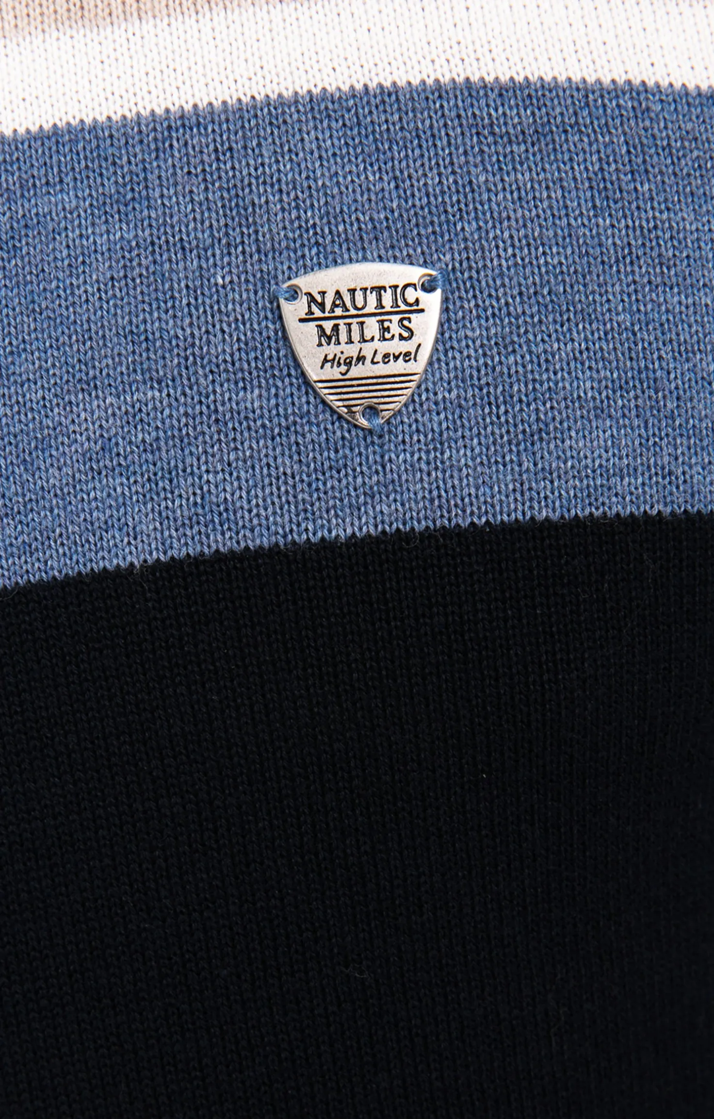 Pull col rond rayure placée -