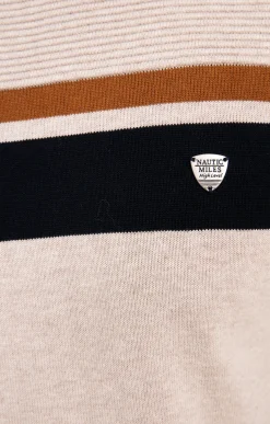 Pull col rond rayure placée -