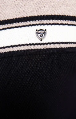 Pull col rond rayure placée -