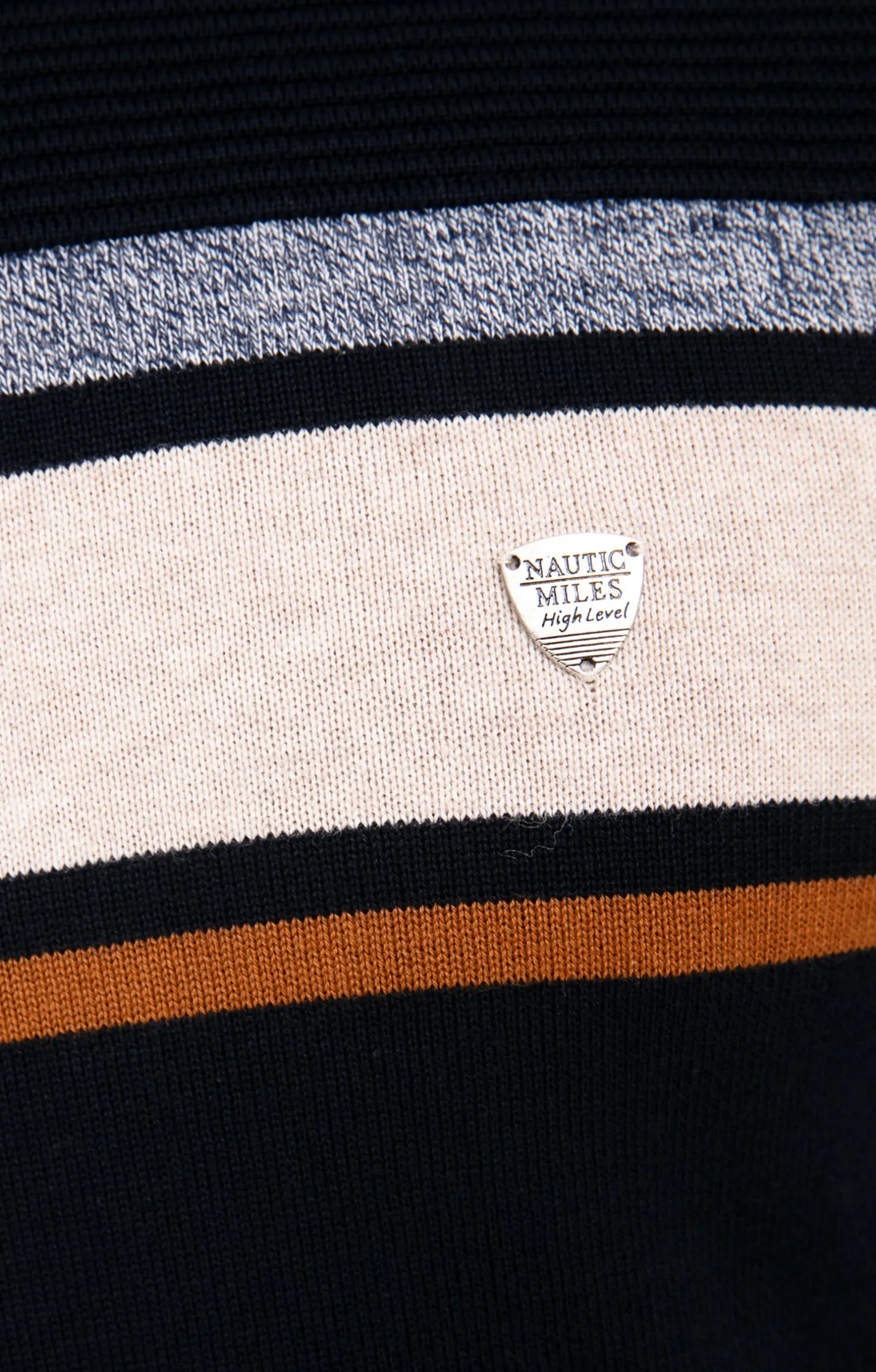 Pull col rond rayure placée -