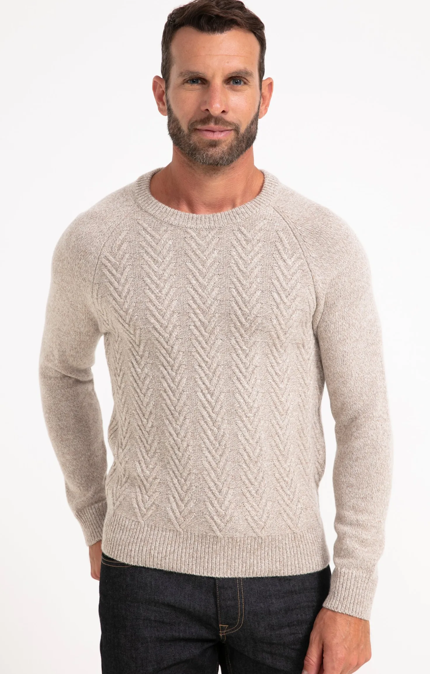 Pull col rond torsadé -