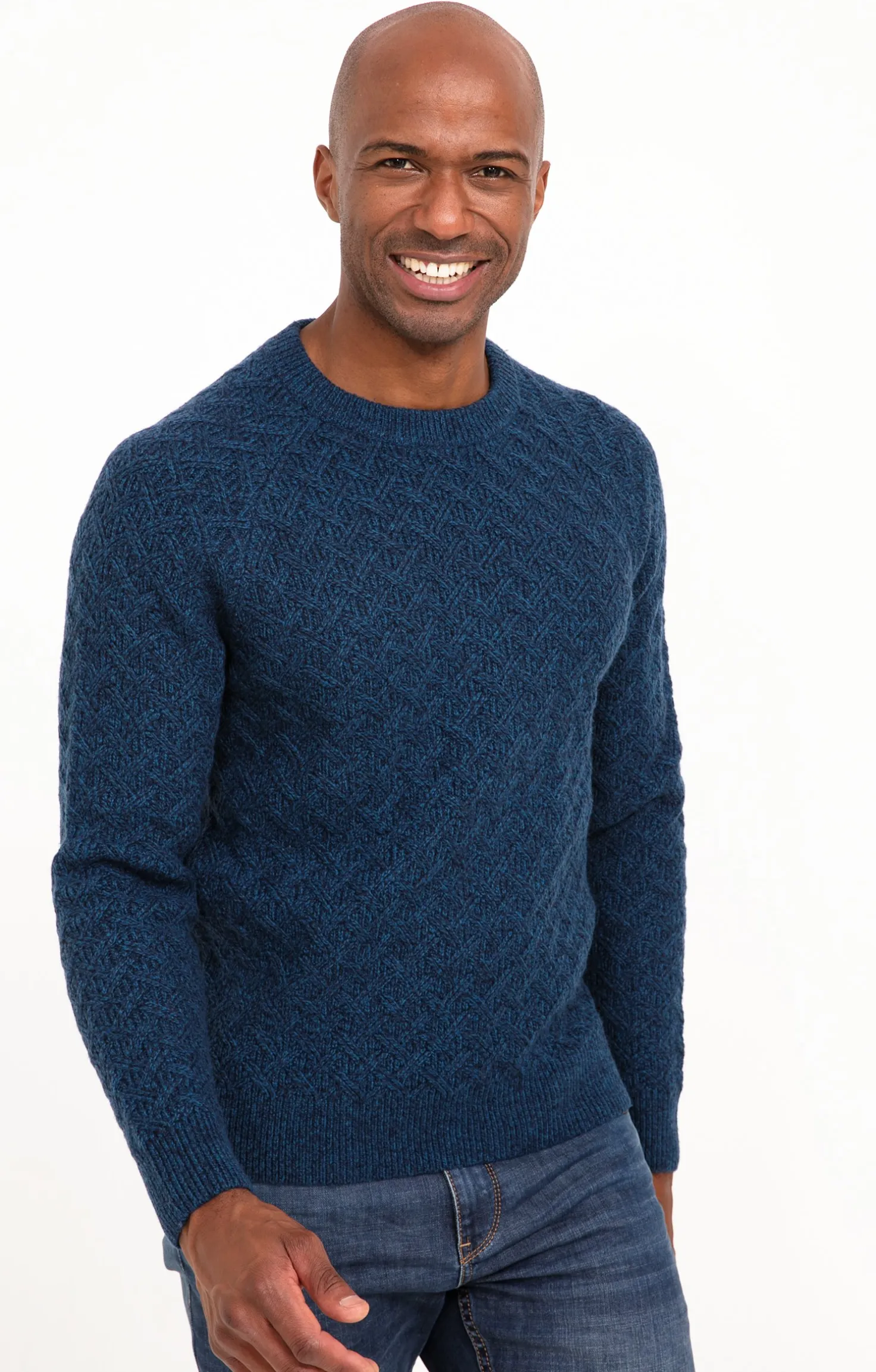 Pull col rond torsadé -
