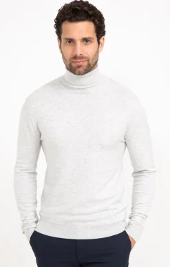 Pull col roulé uni -