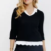 Pull détails festons -