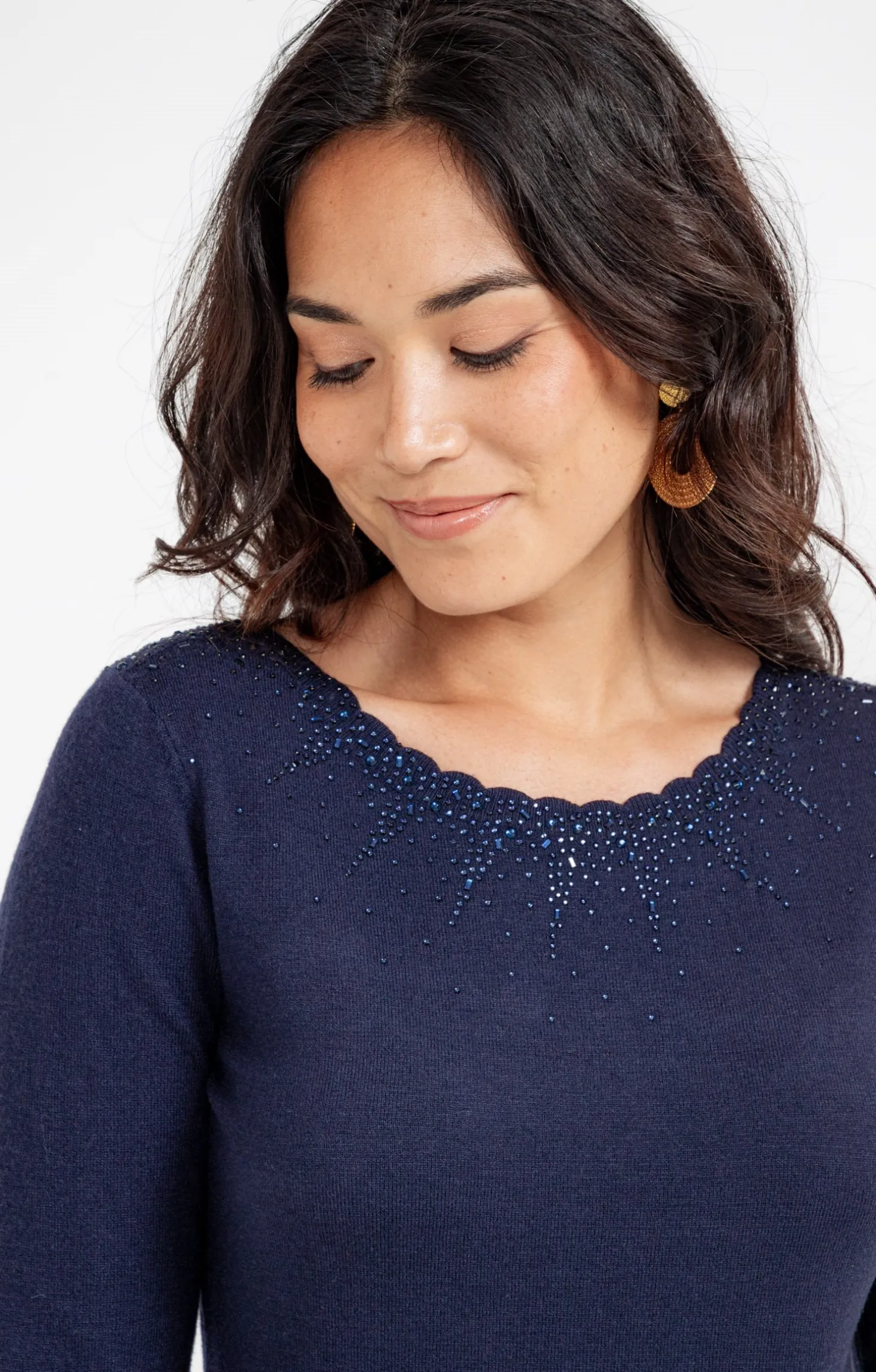 Pull détails festons -