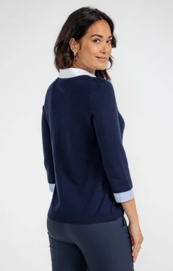 Pull 2-en-1 bicolore avec strass -
