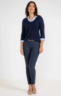 Pull 2-en-1 bicolore avec strass -