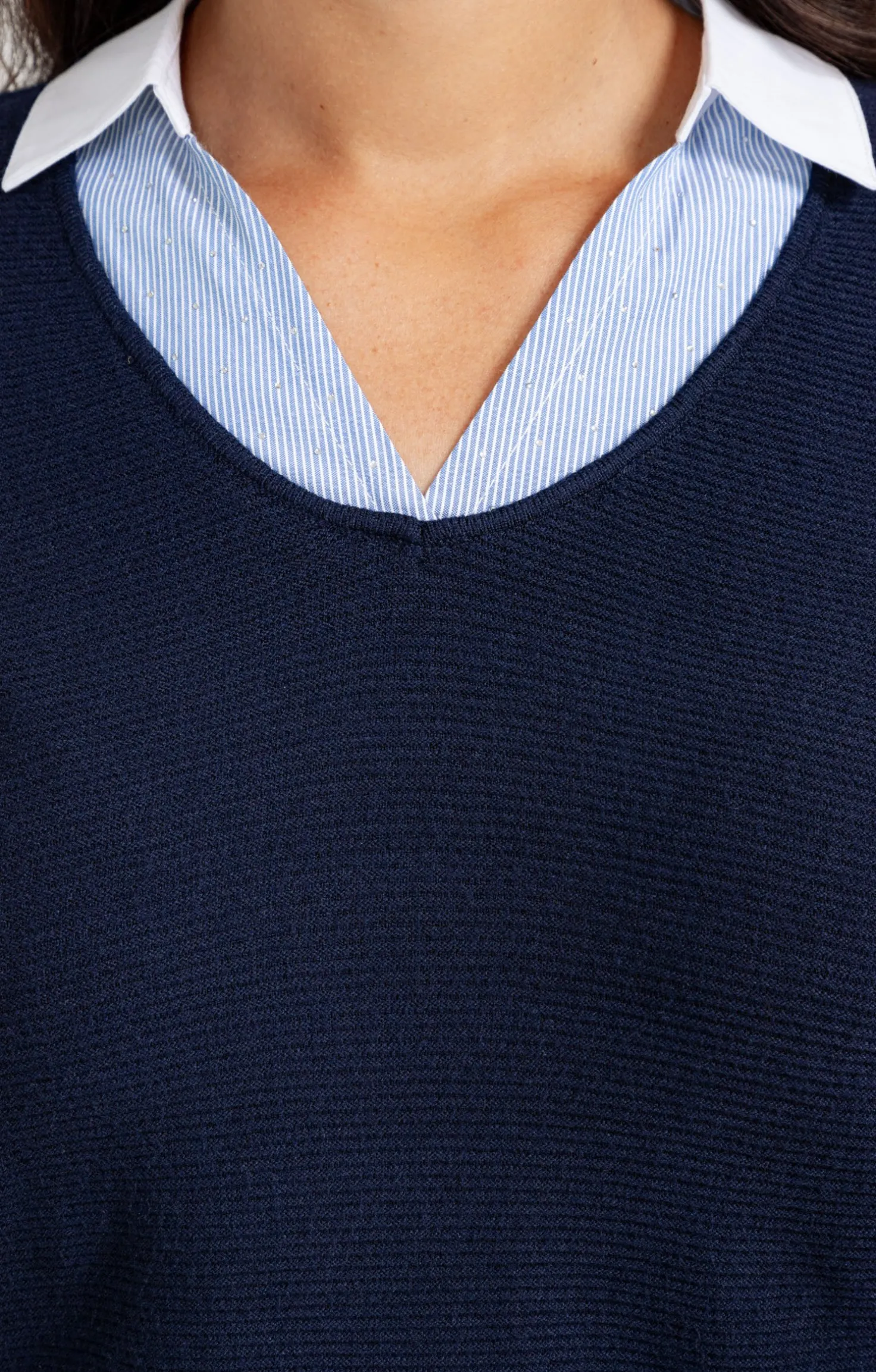 Pull 2-en-1 bicolore avec strass -