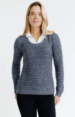 Pull 2-en-1 col chemise -