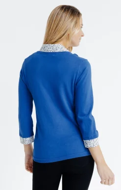Pull 2-en-1 col chemise -