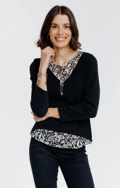 Pull 2-en-1 pampilles et perles -