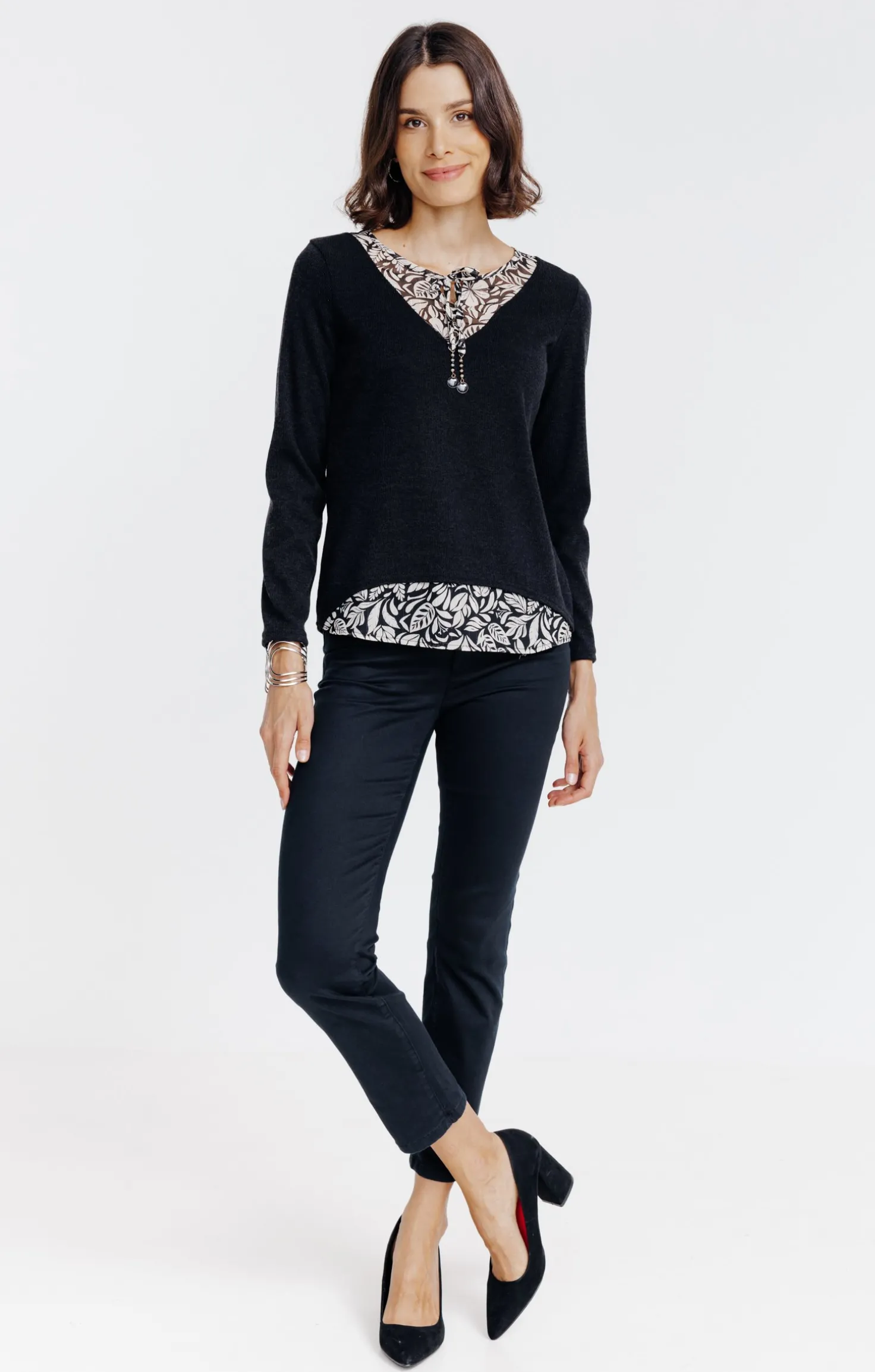Pull 2-en-1 pampilles et perles -