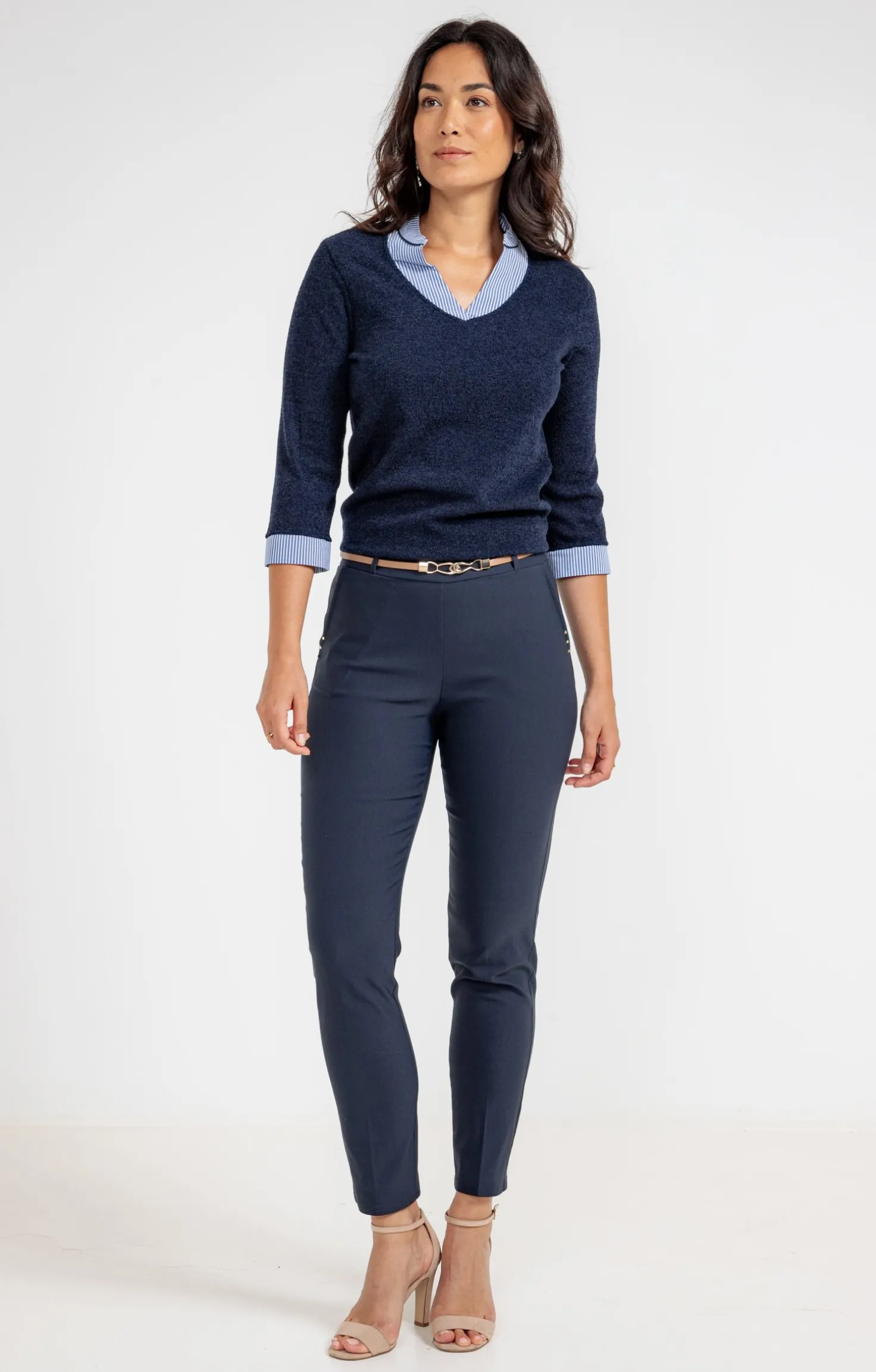 Pull 2-en-1 rayé -