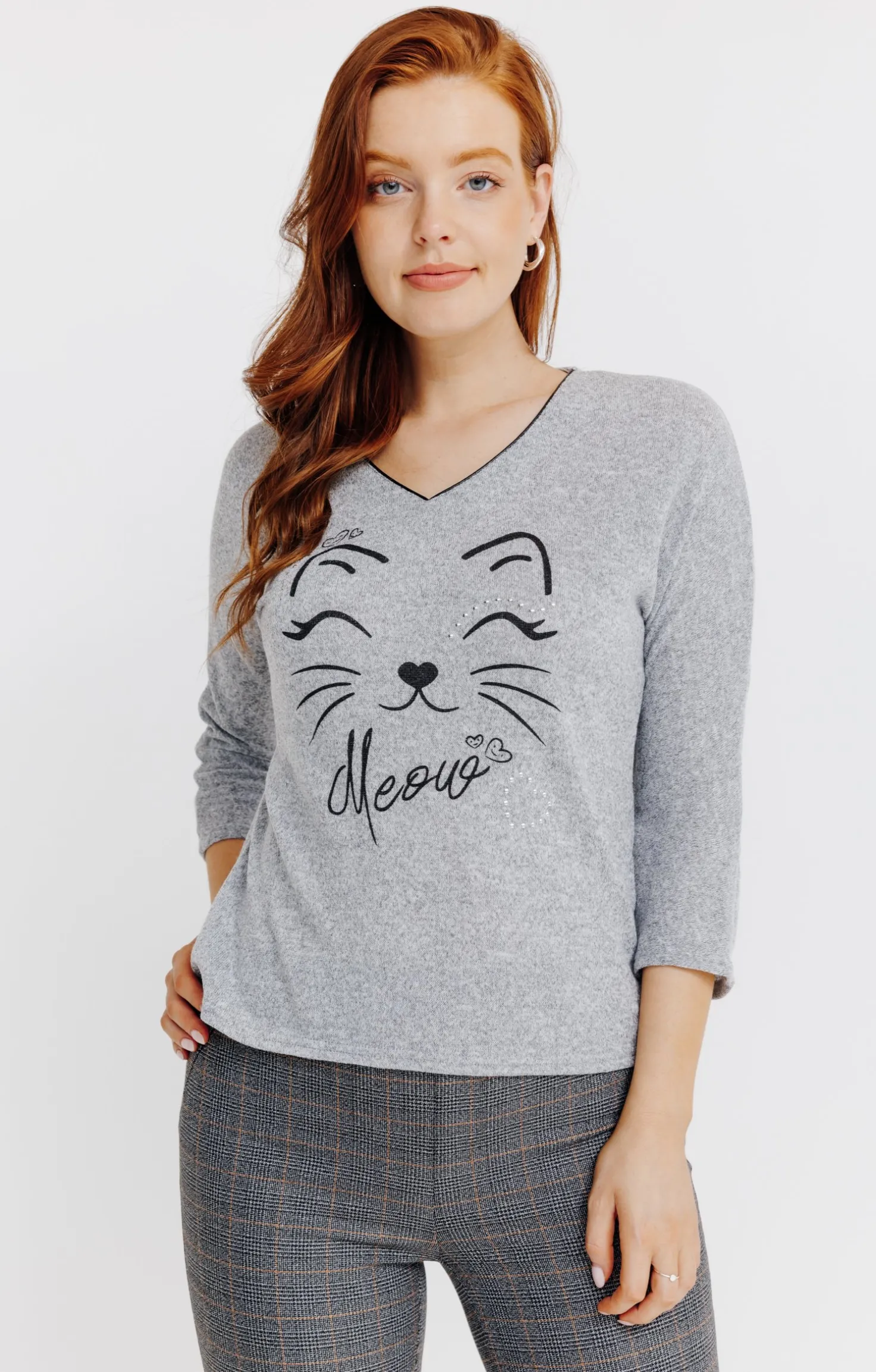 Pull imprimé chat -