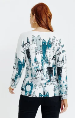 Pull imprimé chat -