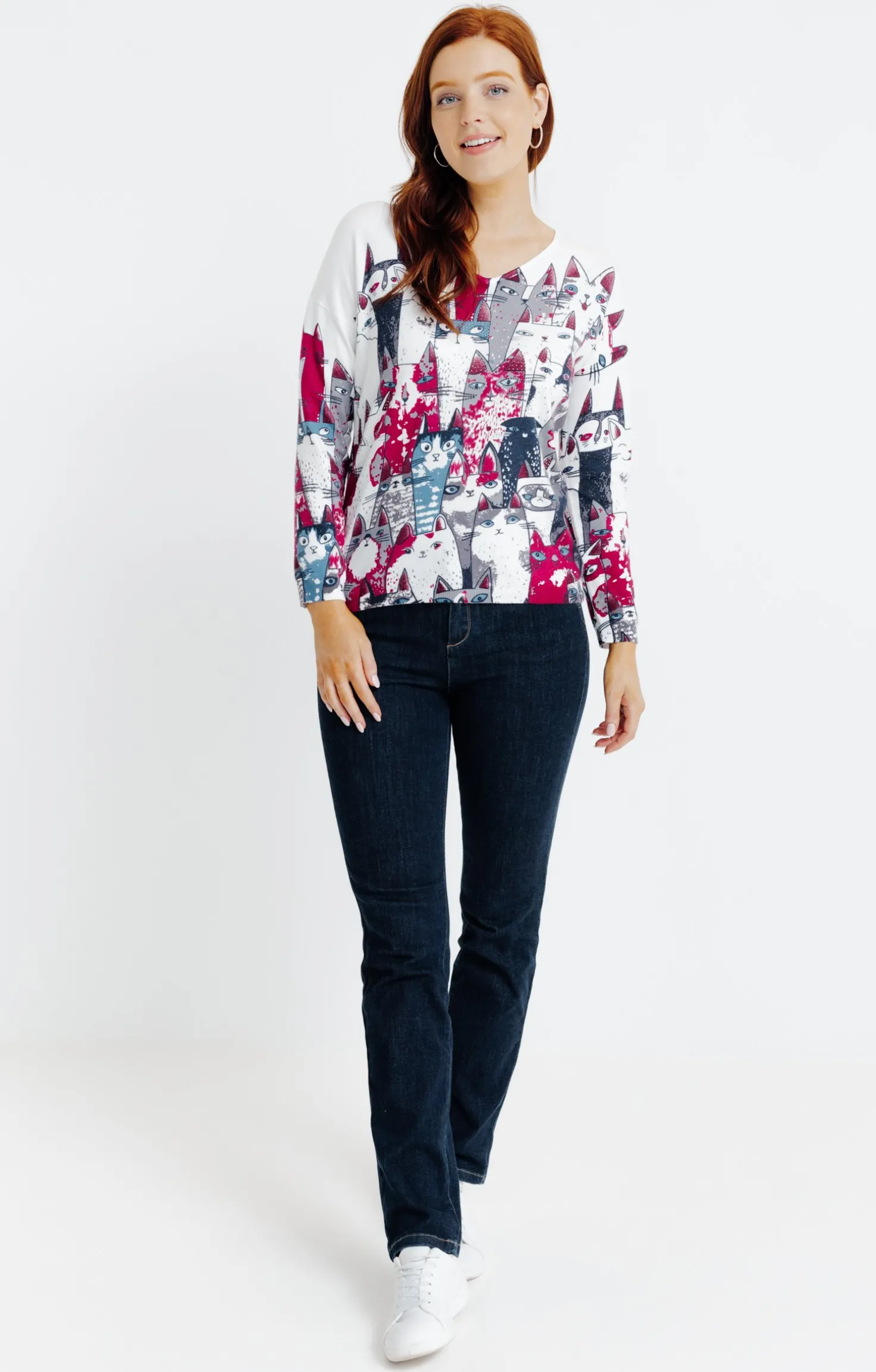 Pull imprimé chat -