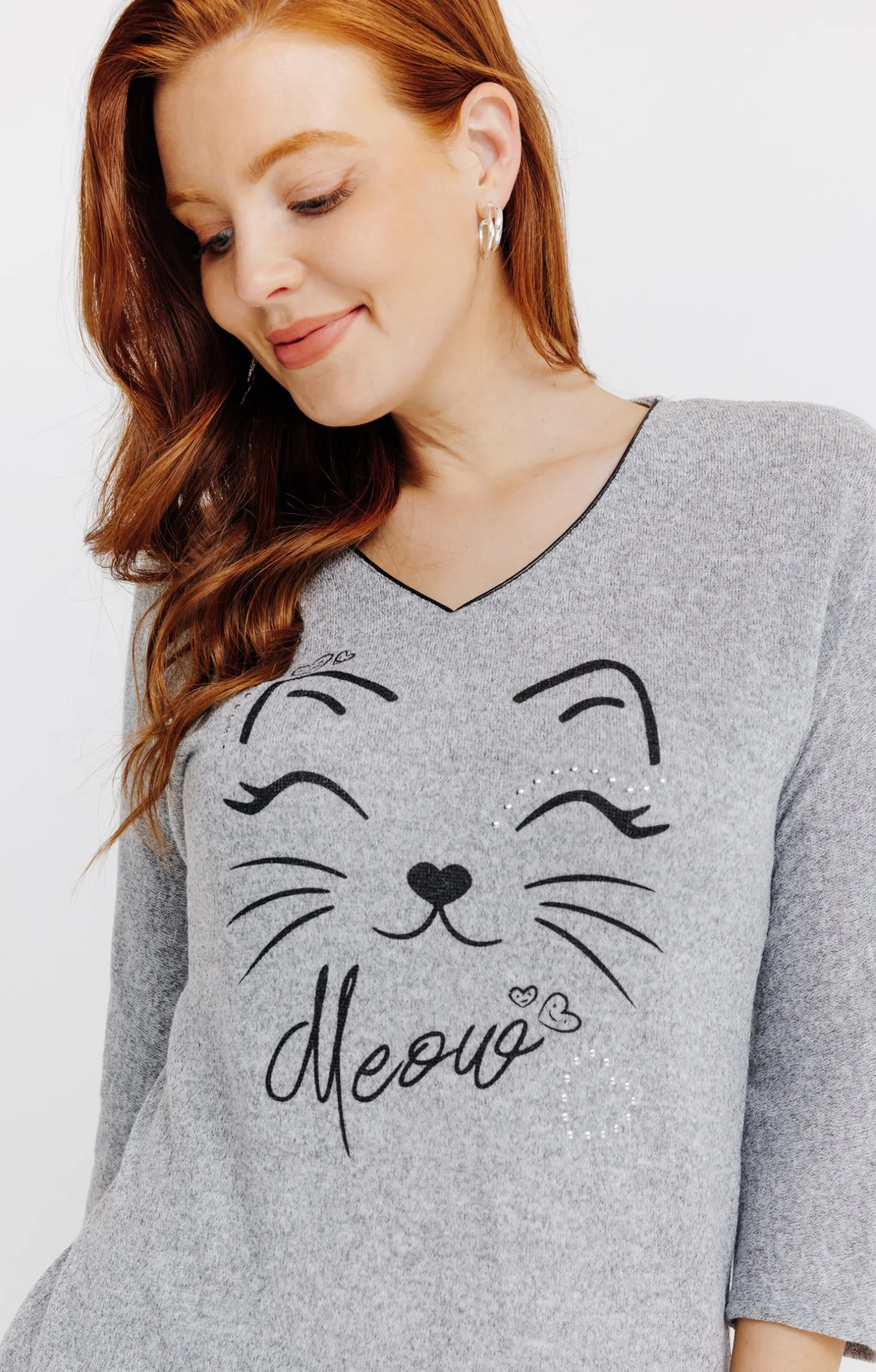 Pull imprimé chat -