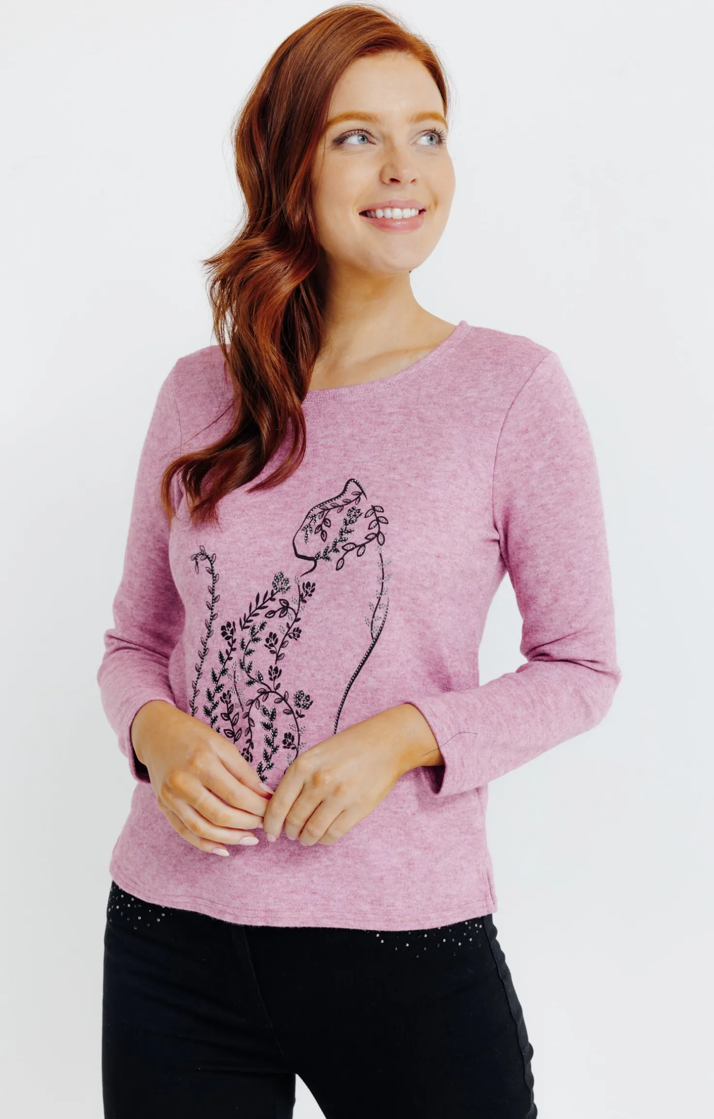 Pull imprimé placé -