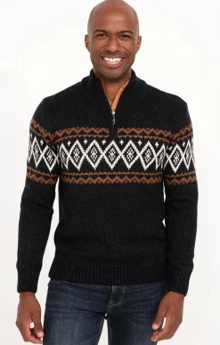 Pull jacquard col montant -