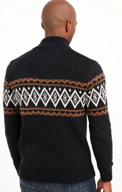 Pull jacquard col montant -