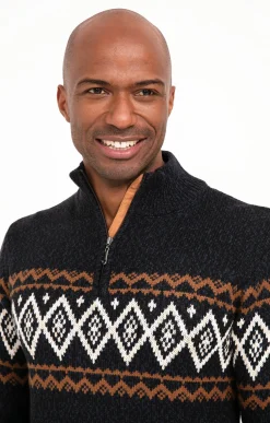 Pull jacquard col montant -
