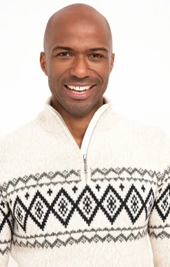 Pull jacquard col montant -