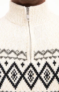 Pull jacquard col montant -