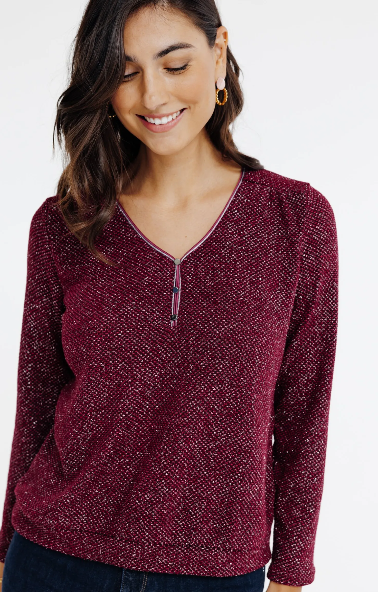 PULL MATIERE BRILLANTE -