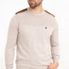 Pull uni empiècement suèdine -