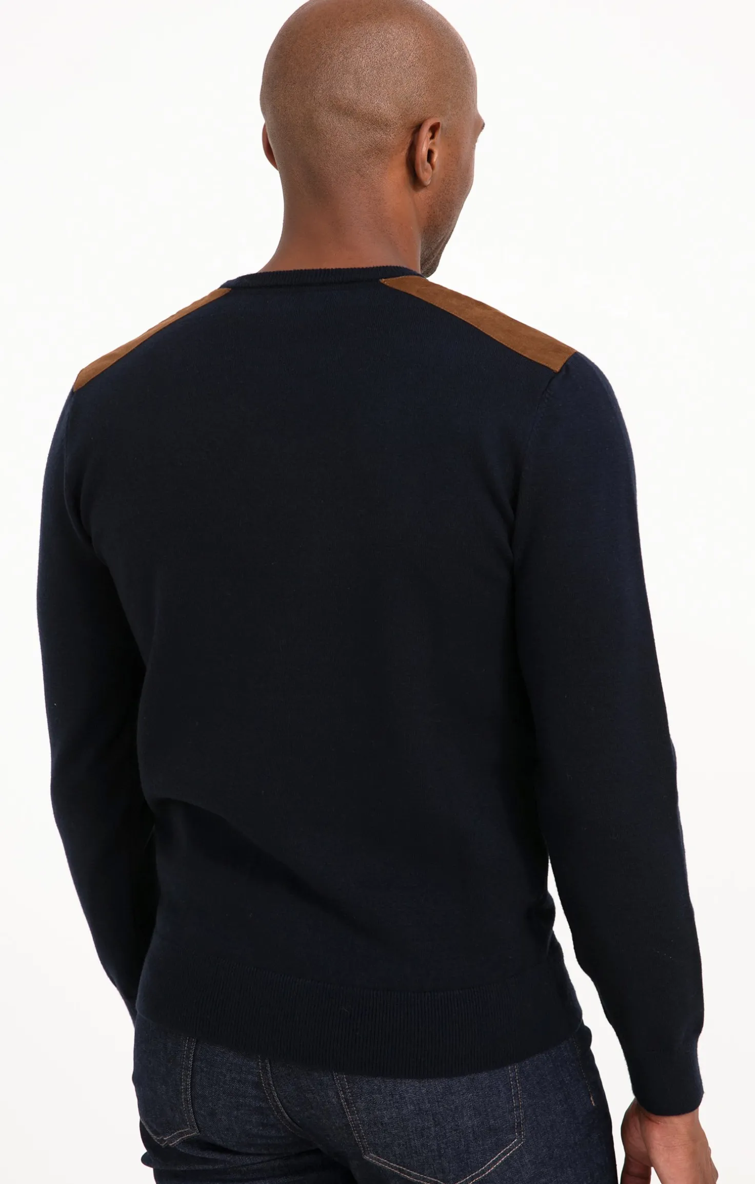 Pull uni empiècement suèdine -