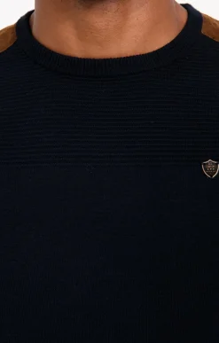 Pull uni empiècement suèdine -