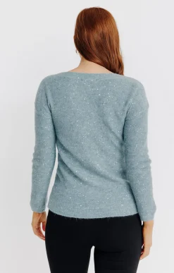 Pull uni paillettes -