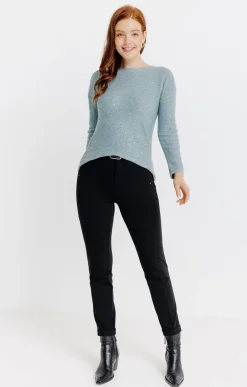 Pull uni paillettes -