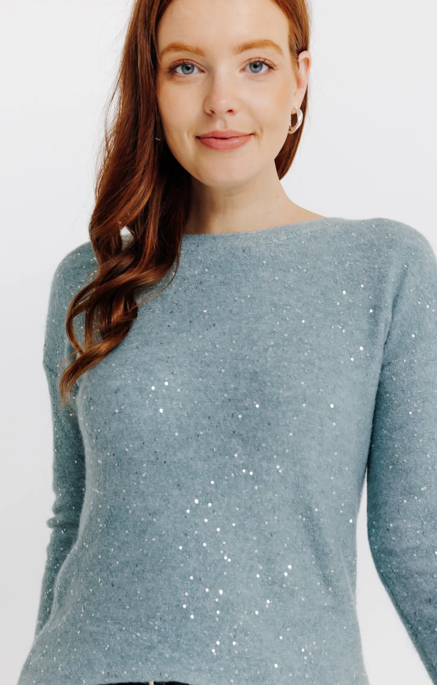 Pull uni paillettes -