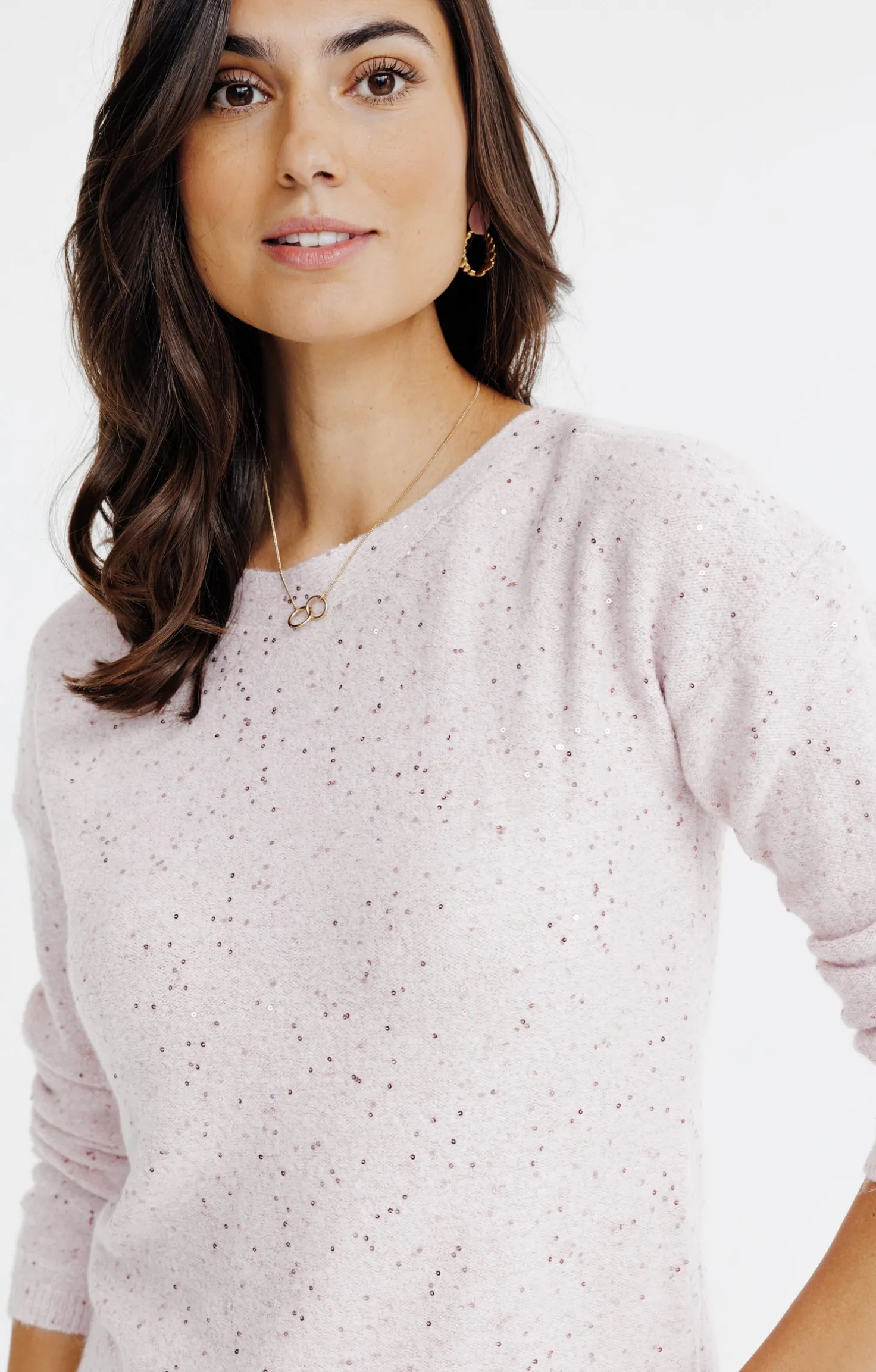 Pull uni paillettes -