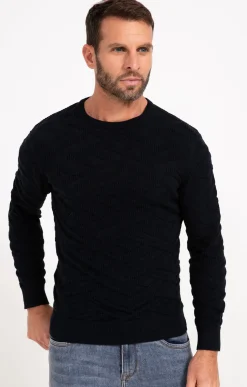Pull uni tricotage fantaisie -