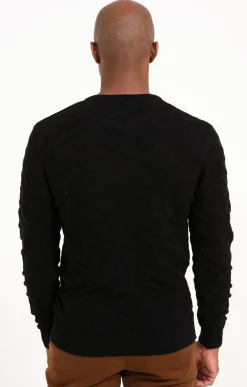 Pull uni tricotage fantaisie -