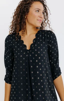 Robe décolleté festonné -