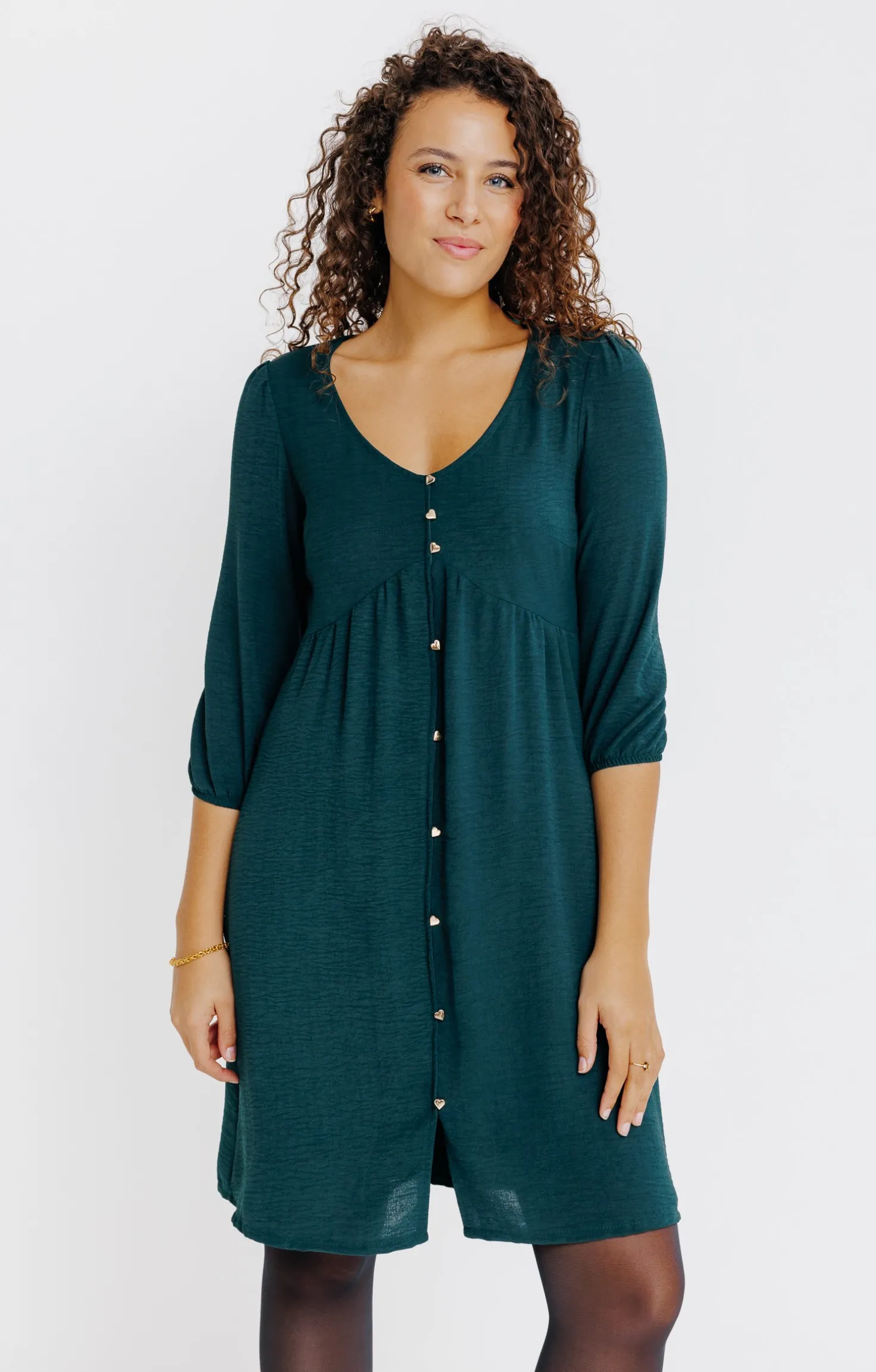 Robe doublée avec boutons coeur -