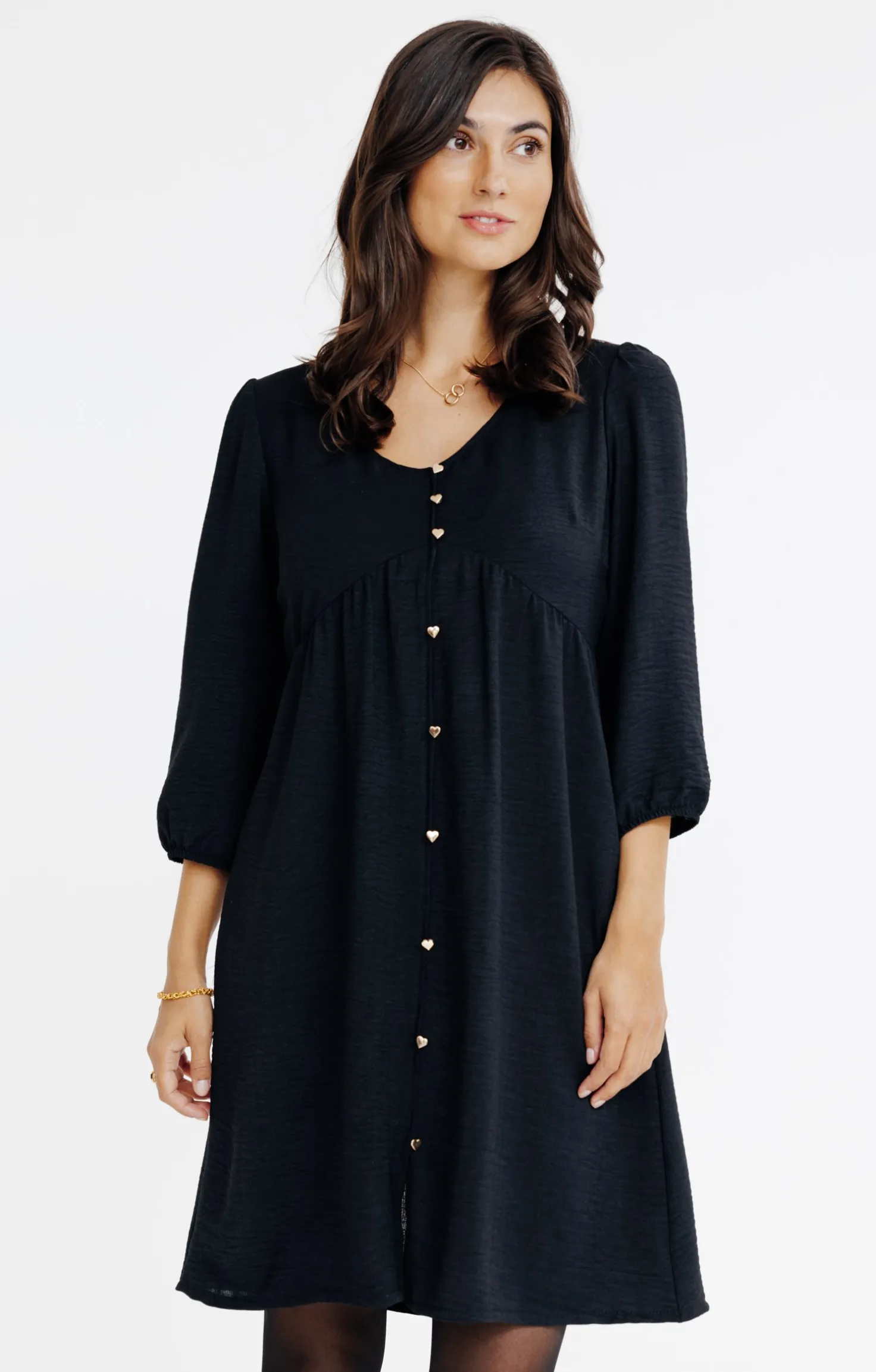 Robe doublée avec boutons coeur -