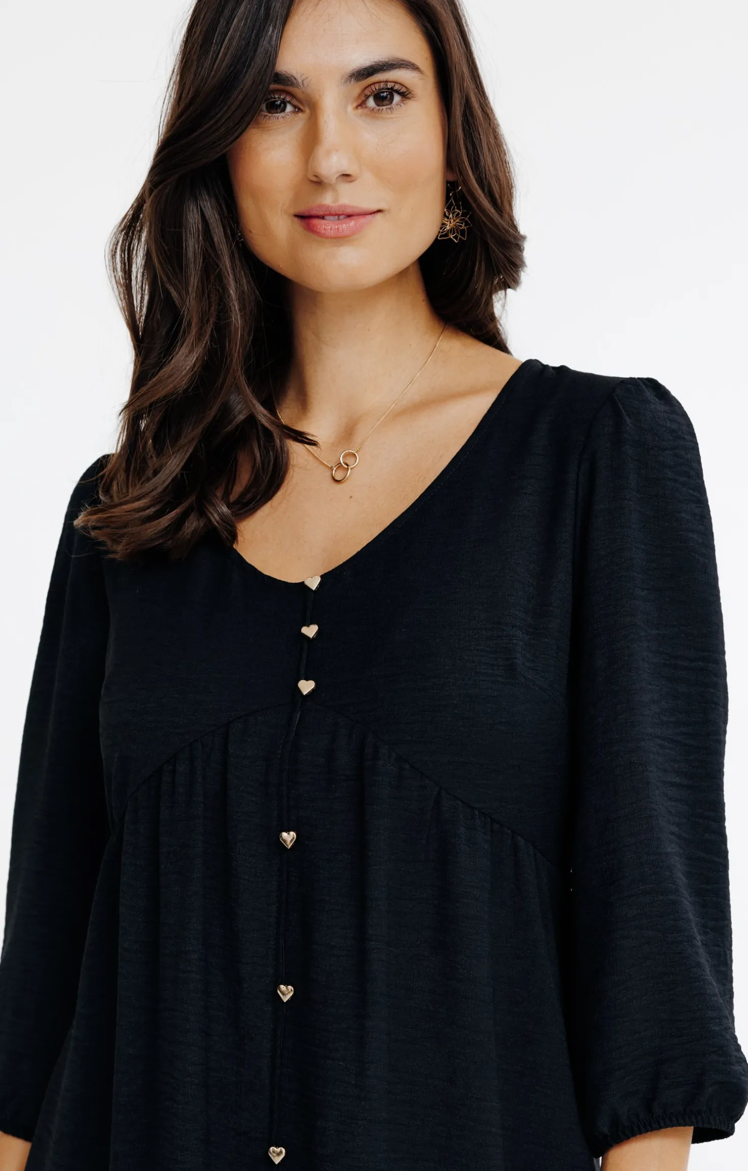 Robe doublée avec boutons coeur -