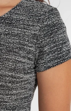 ROBE DROITE EN MAILLE TWEED -