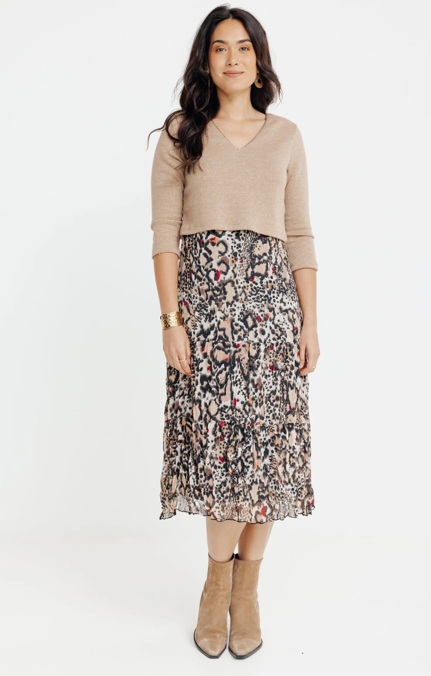 ROBE 2EN1 MAILLE & FROISSE -