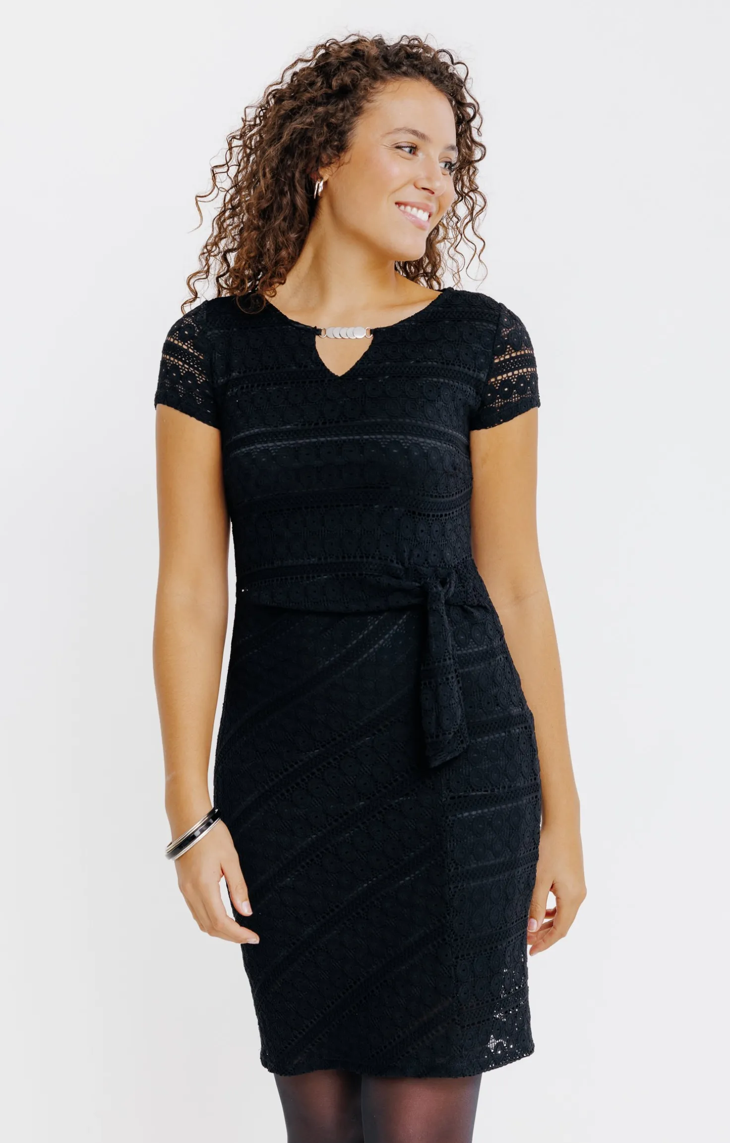 Robe en maille dentelle -